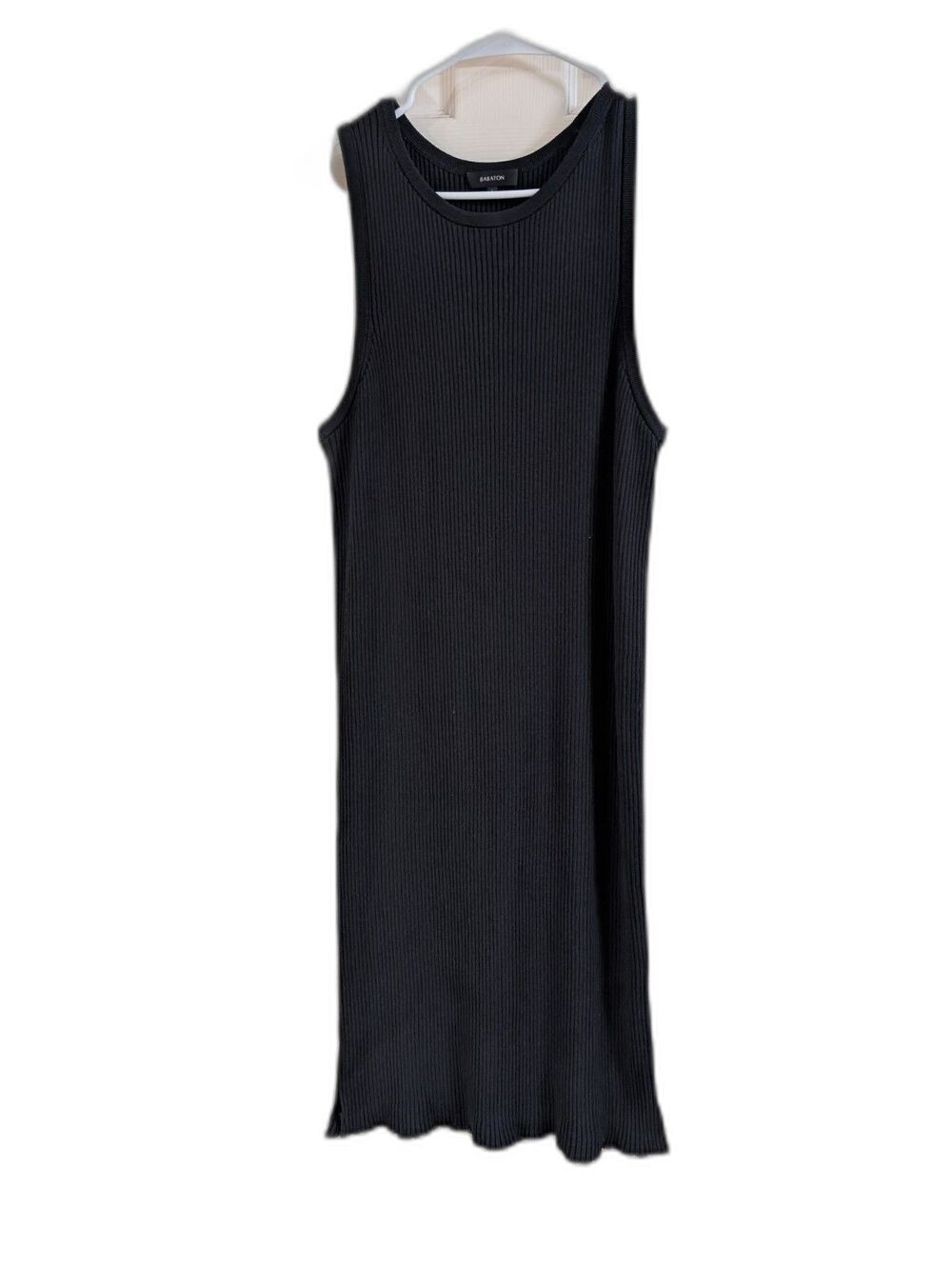 Babaton By Aritzia Ribbed Maxi Dress Sz L Black